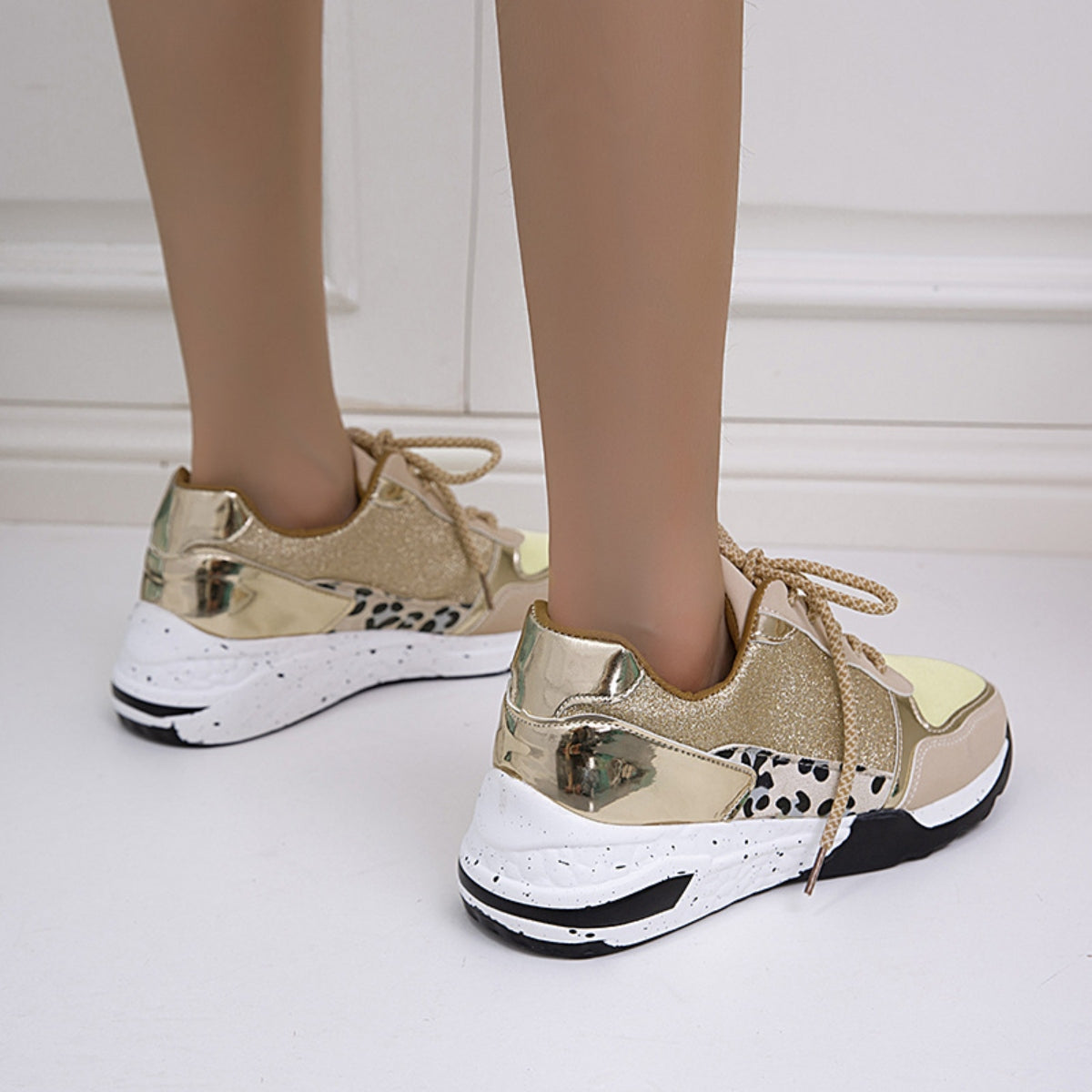 Fast As Lightning Lace-Up Round Toe Platform Sneakers (Multiple Colors)