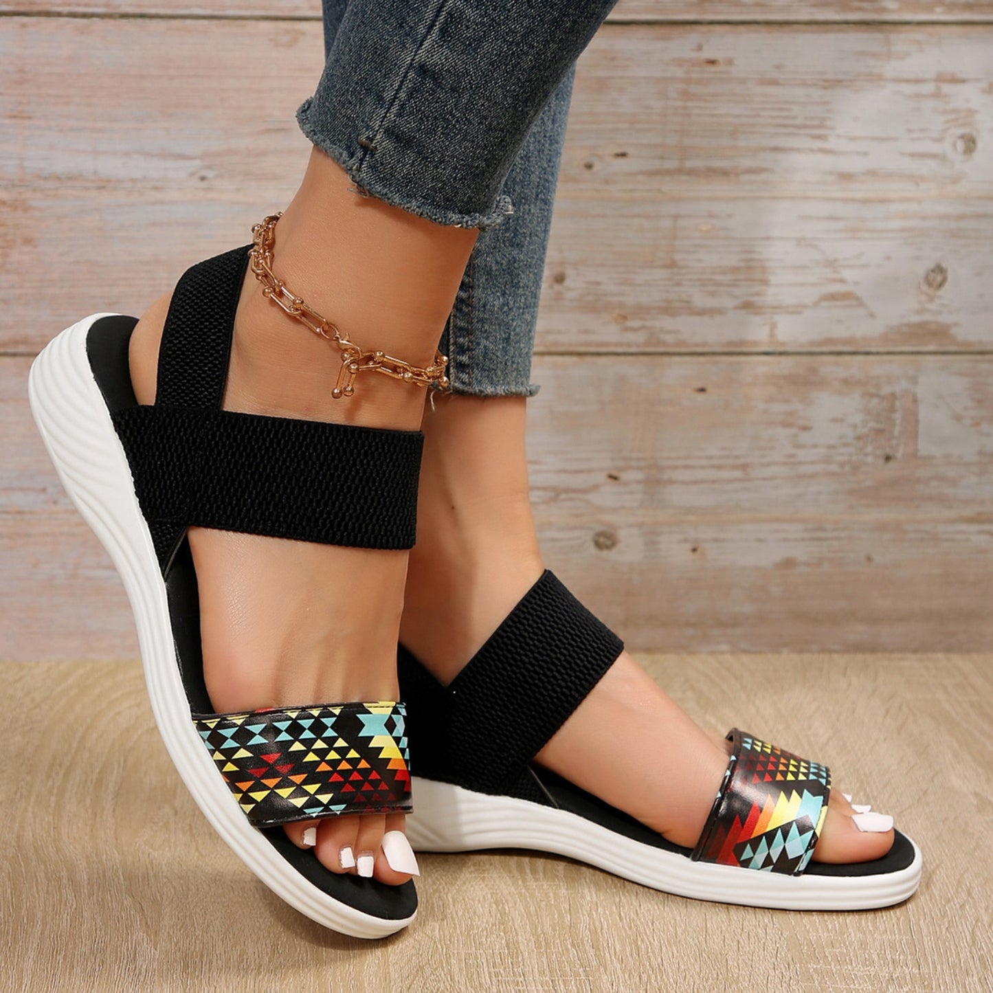 Live & Learn Leather Open Toe Low Heel Sandals (Multiple Styles)