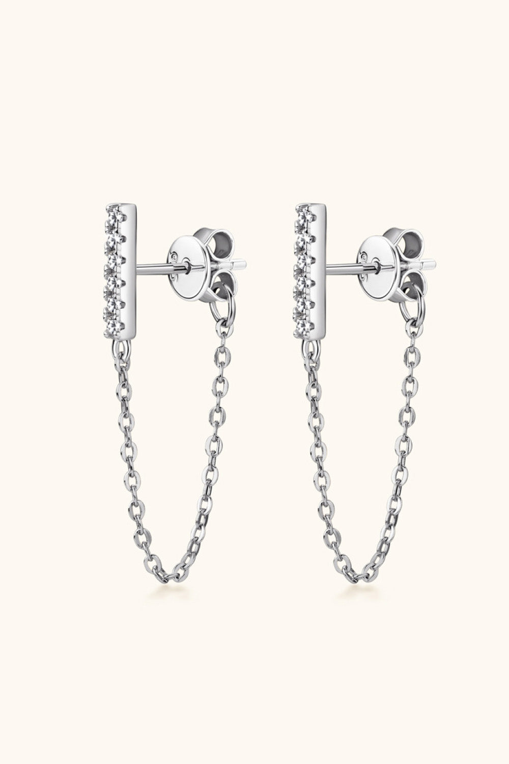 The Blanche Moissanite 925 Sterling Silver Connected Earrings (Multiple Finishes) - BP