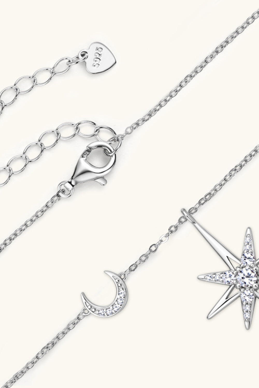 Stars Aligned Moissanite 925 Sterling Silver Necklace (Multiple Finishes)