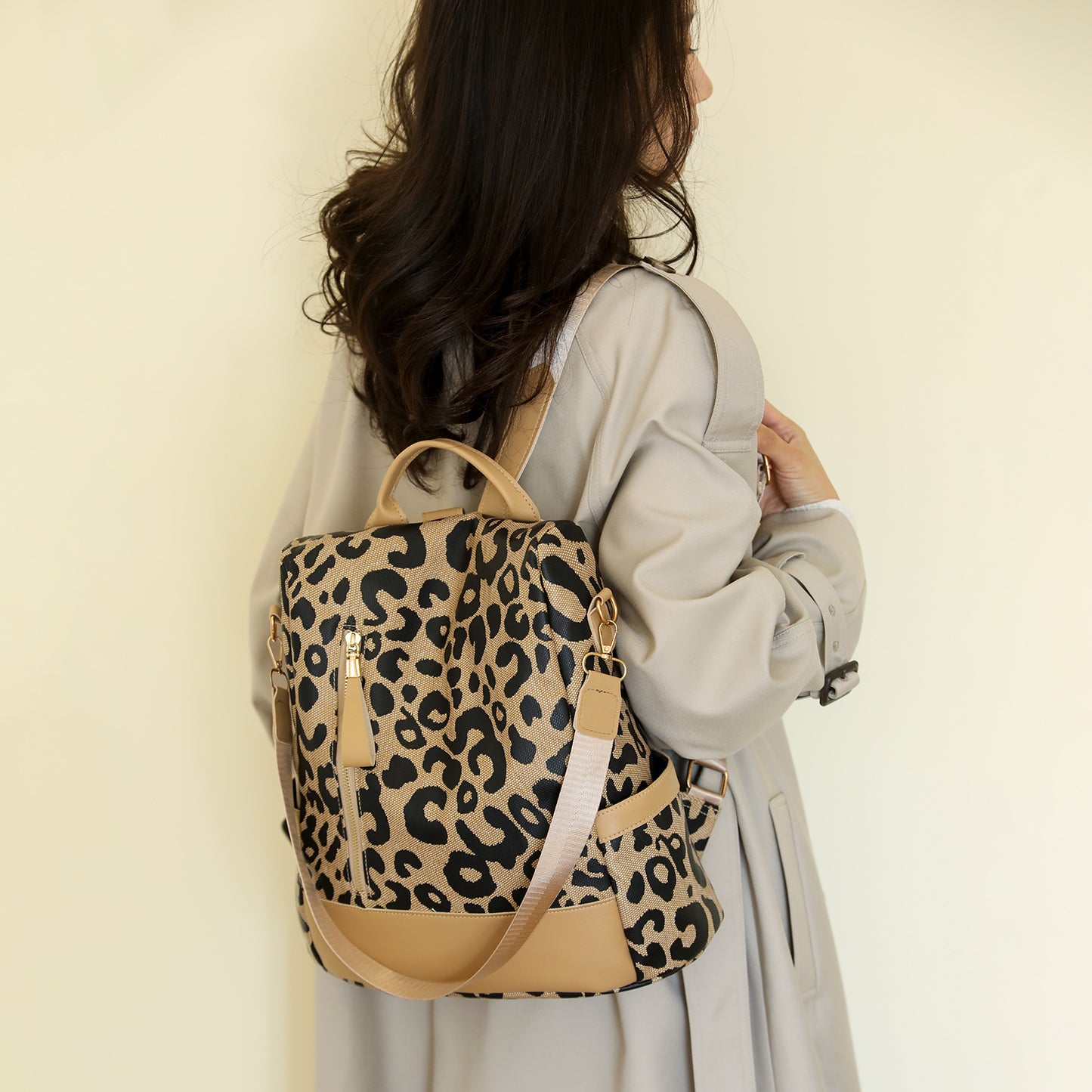 Cheetah Speed Leopard PU Leather Backpack Bag