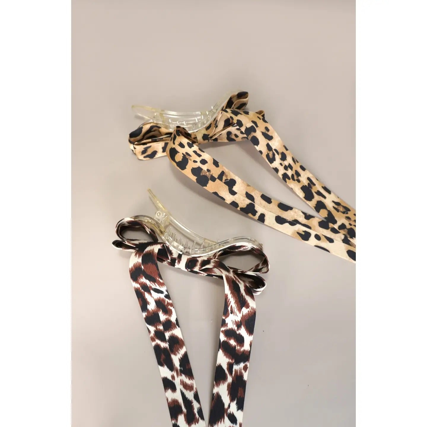 Leopard Print Bow Pin Hair Clips