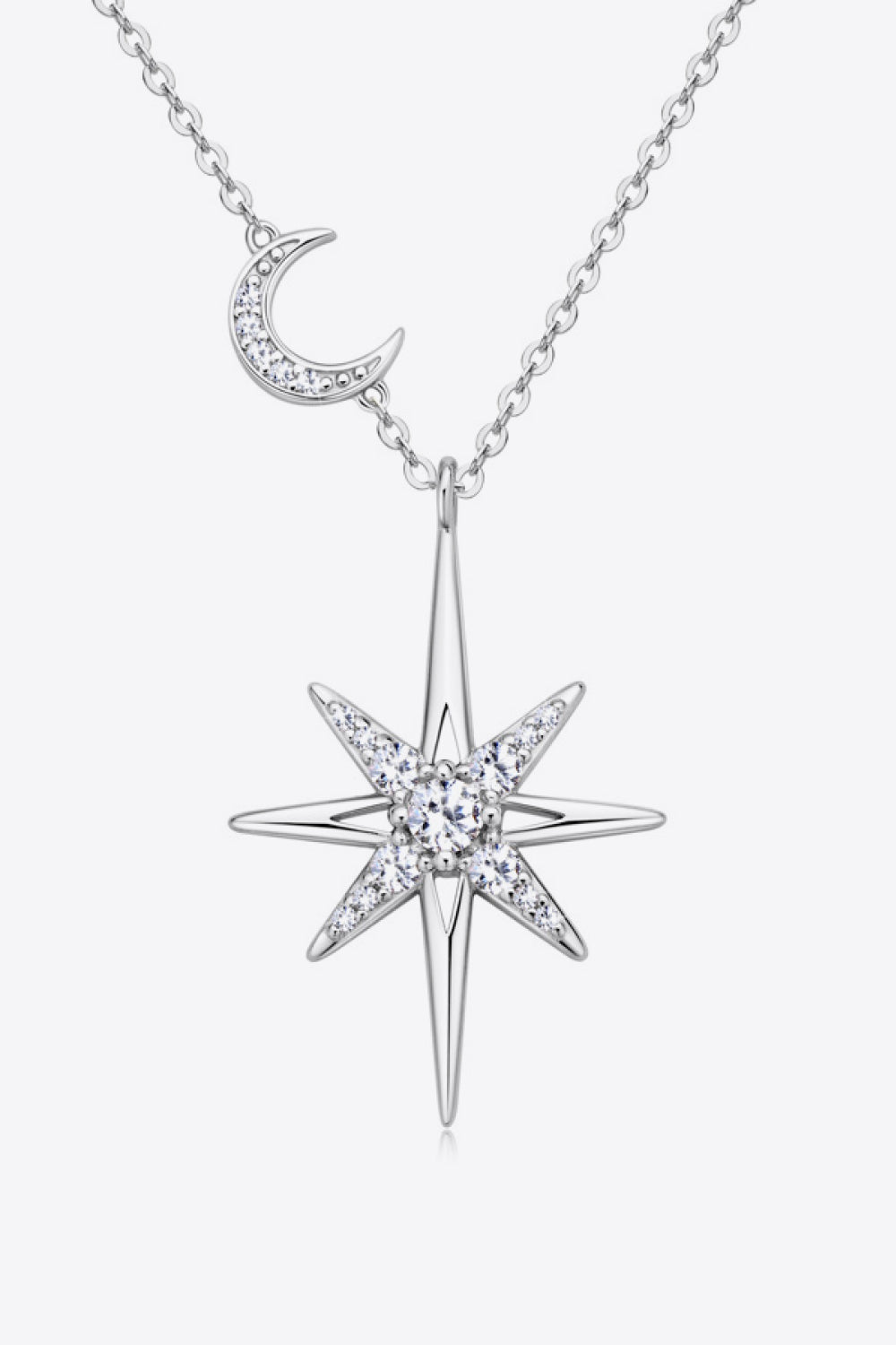 Stars Aligned Moissanite 925 Sterling Silver Necklace (Multiple Finishes)