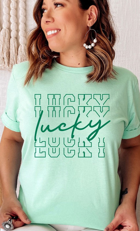 CURVY - Vintage Lucky Graphic Tee PLUS (MULTIPLE COLORS) - BP