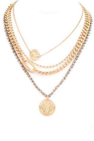 Without Words Coin Layered Necklace