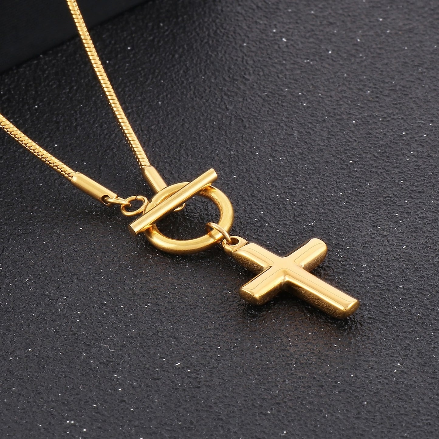 The Martha Cross Pendant Stainless Steel Necklace