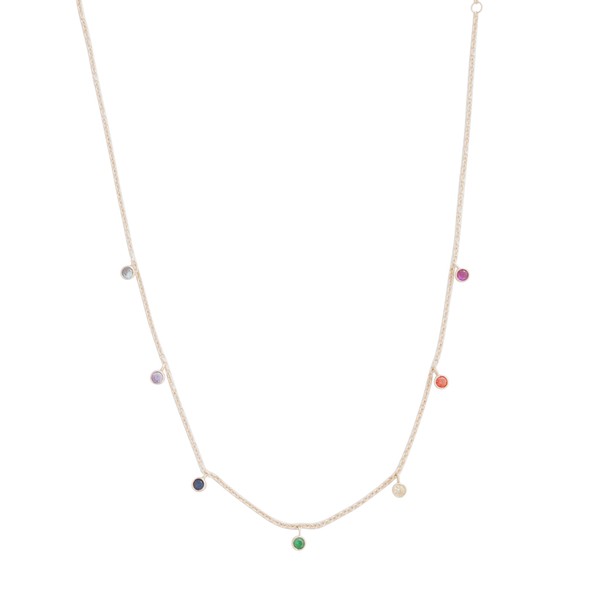 Mardi Gras Rainbow Bezel Crystal Stardust Necklace (Multiple Finishes) - BP