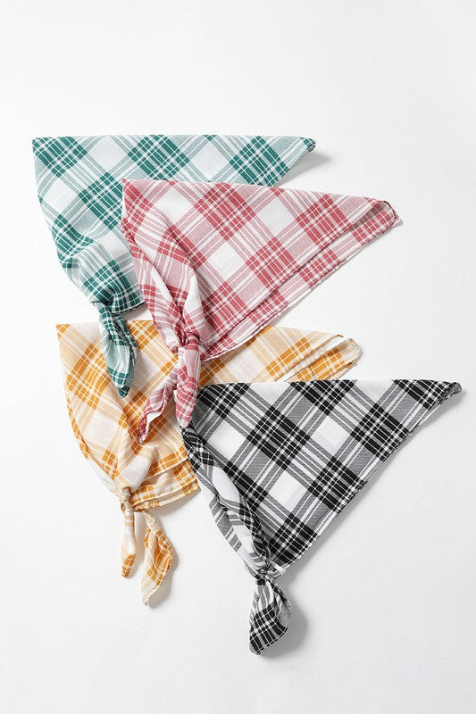 Home On The Range Triangle Flannel Head Scarf (Multiple Colors) - BP