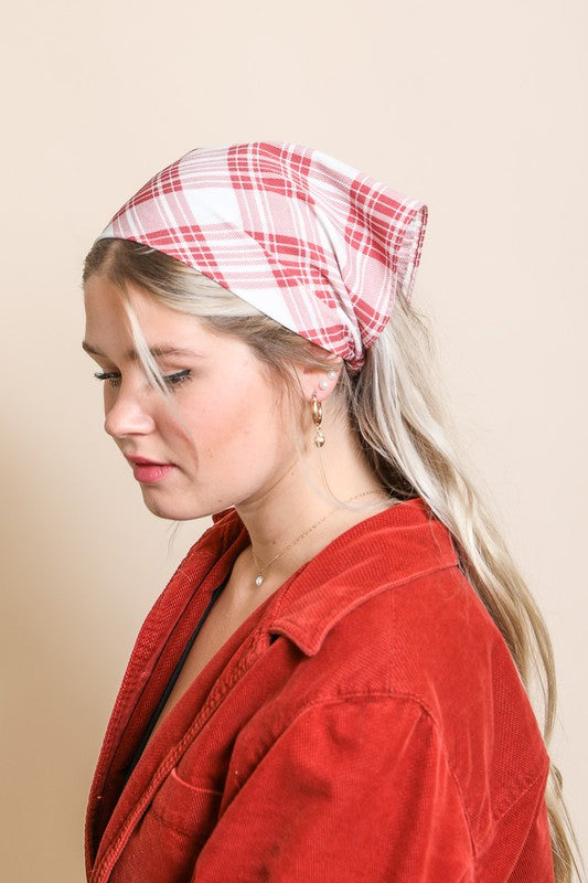 Home On The Range Triangle Flannel Head Scarf (Multiple Colors) - BP