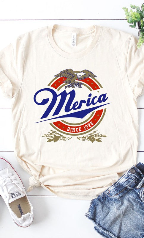 CURVY - Retro Merica Eagle Plus Size Graphic Tee (MULTIPLE COLORS) - BP