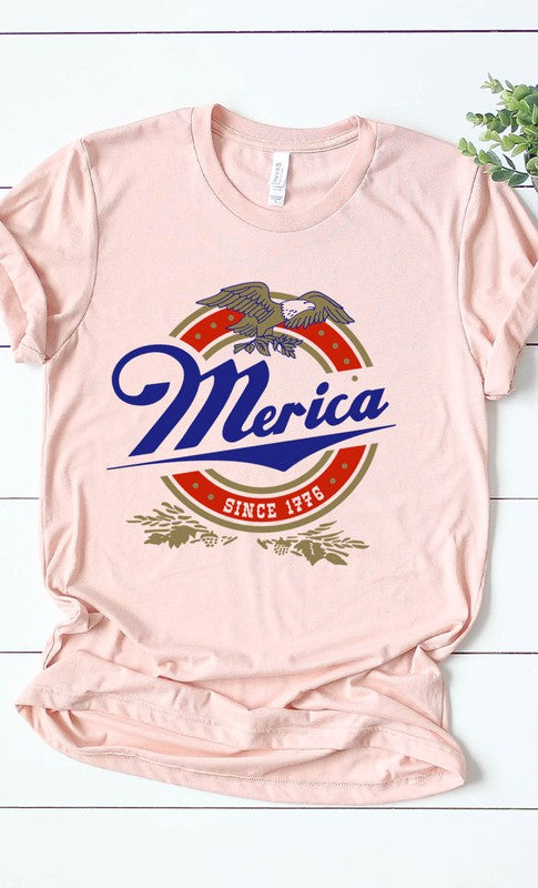 CURVY - Retro Merica Eagle Plus Size Graphic Tee (MULTIPLE COLORS) - BP