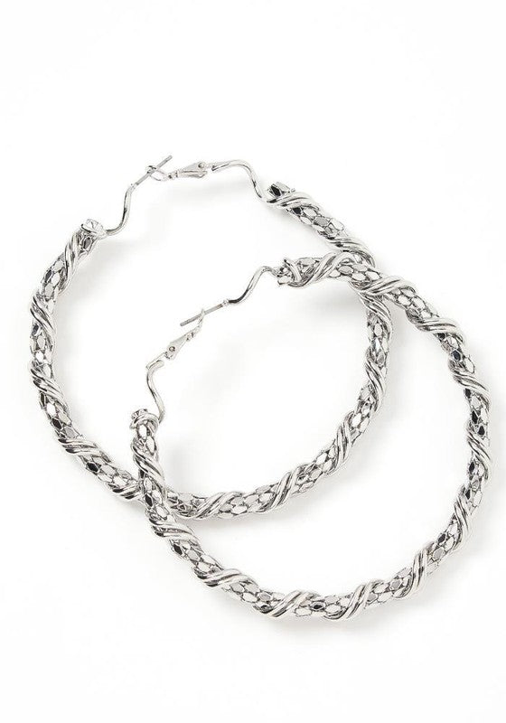 Talk It Out Twisted Texture Hoops (Multiple Colors)