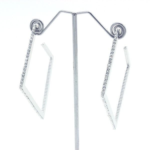 Ritz Carlton RHINESTONED OPEN END SQUARE EARRINGS - BP