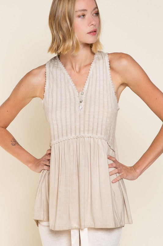 Simple But Unique (POL) Babydoll Knit Tank Top (Multiple Colors)