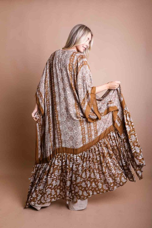 My Kinda Day Paisley Tapestry Free Flow Kimono (MULTIPLE COLORS) - BP