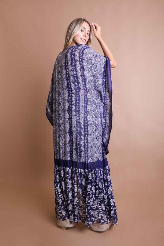 My Kinda Day Paisley Tapestry Free Flow Kimono (MULTIPLE COLORS) - BP