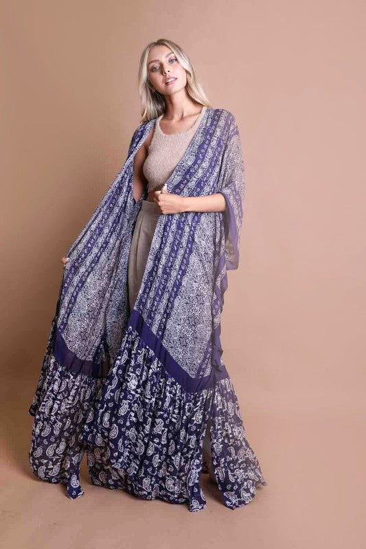 My Kinda Day Paisley Tapestry Free Flow Kimono (MULTIPLE COLORS) - BP