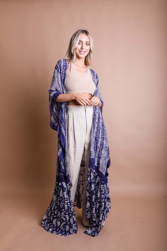 My Kinda Day Paisley Tapestry Free Flow Kimono (MULTIPLE COLORS) - BP