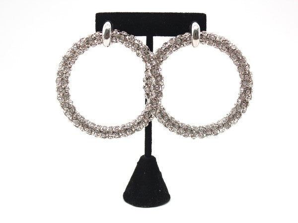 Hold My Earrings Rhinestone Hoop Earrings (Multiple Colors)