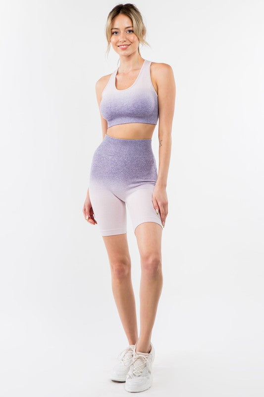 Save Me Some Sunshine Ombre Seamless Biker Short Set - BP