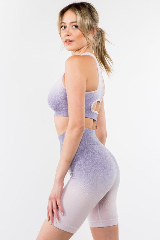 Save Me Some Sunshine Ombre Seamless Biker Short Set - BP