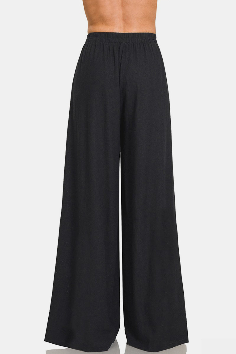 Effortless Appeal Pleated Linen Blend Wide Leg Pants (Zenana)