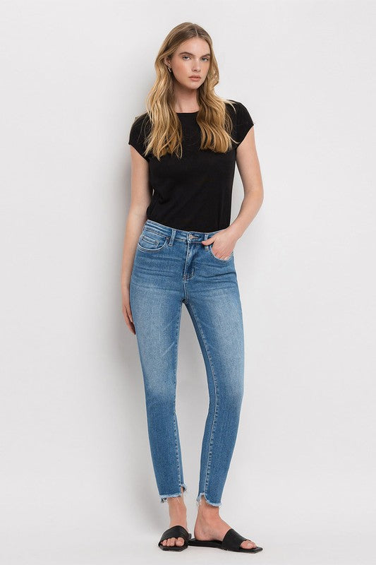 Clinton High Rise Raw Step Hem Ankle Skinny Jeans (Vervet)