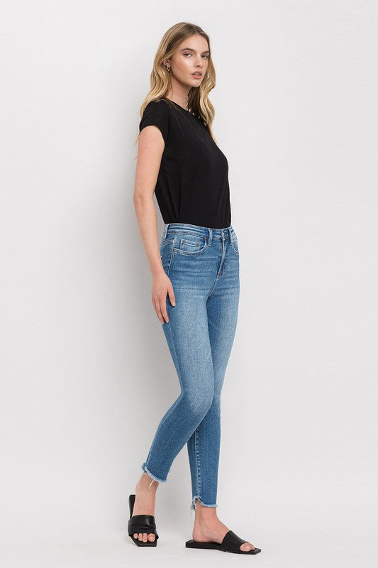 Clinton High Rise Raw Step Hem Ankle Skinny Jeans (Vervet)