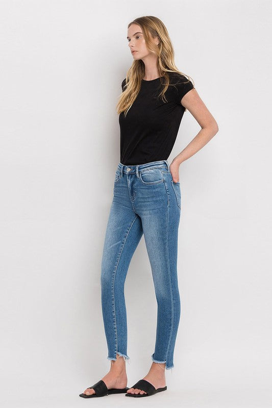 Clinton High Rise Raw Step Hem Ankle Skinny Jeans (Vervet)