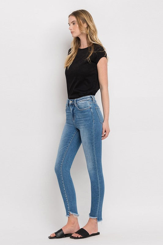 Clinton High Rise Raw Step Hem Ankle Skinny Jeans (Vervet)