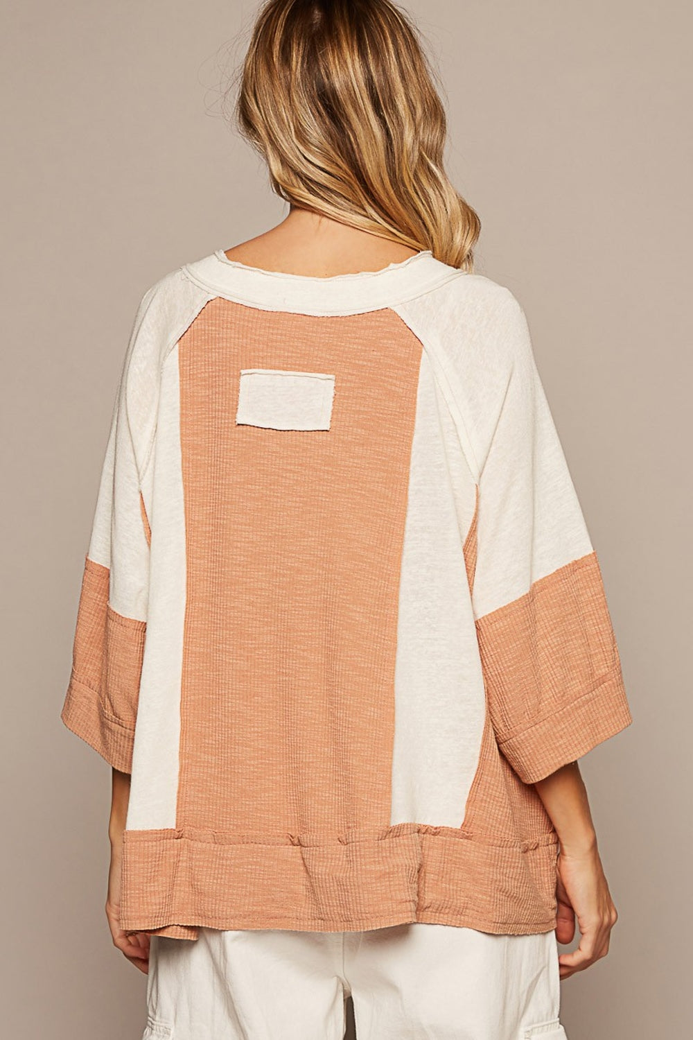 Lust Lives Here (POL) Notched Frayed Edge Contrast Top