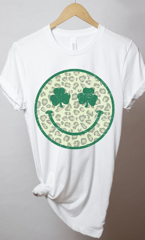 CURVY - Retro St Pattys Smiley Graphic Tee PLUS (MULTIPLE COLORS) - BP