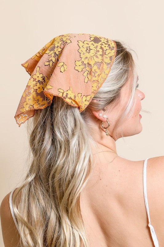 Hippie Days Floral Lace Headscarf (Multiple Colors) - BP