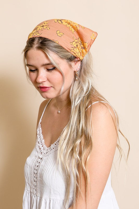 Hippie Days Floral Lace Headscarf (Multiple Colors) - BP