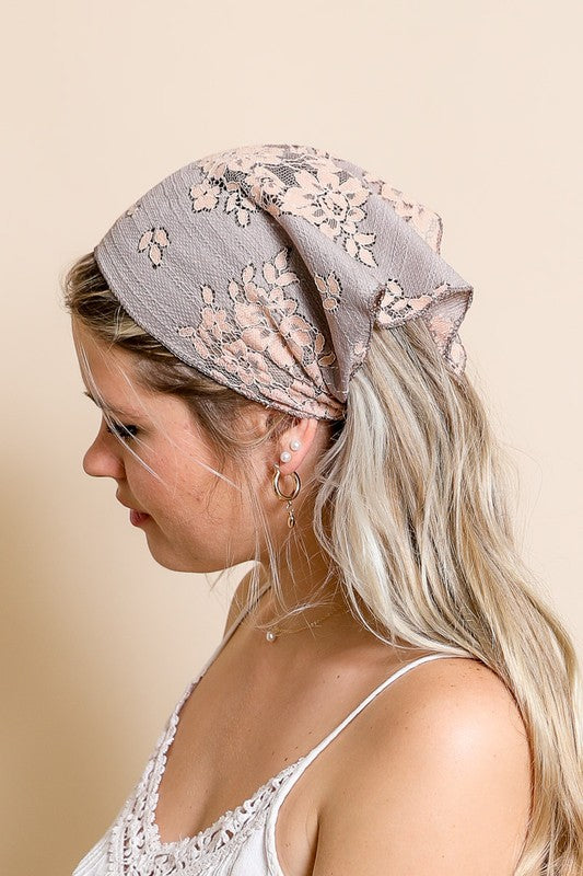 Hippie Days Floral Lace Headscarf (Multiple Colors) - BP