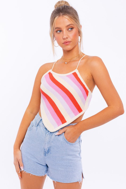 Enticing Behavior Sleeveless Knit Cropped Top - BP