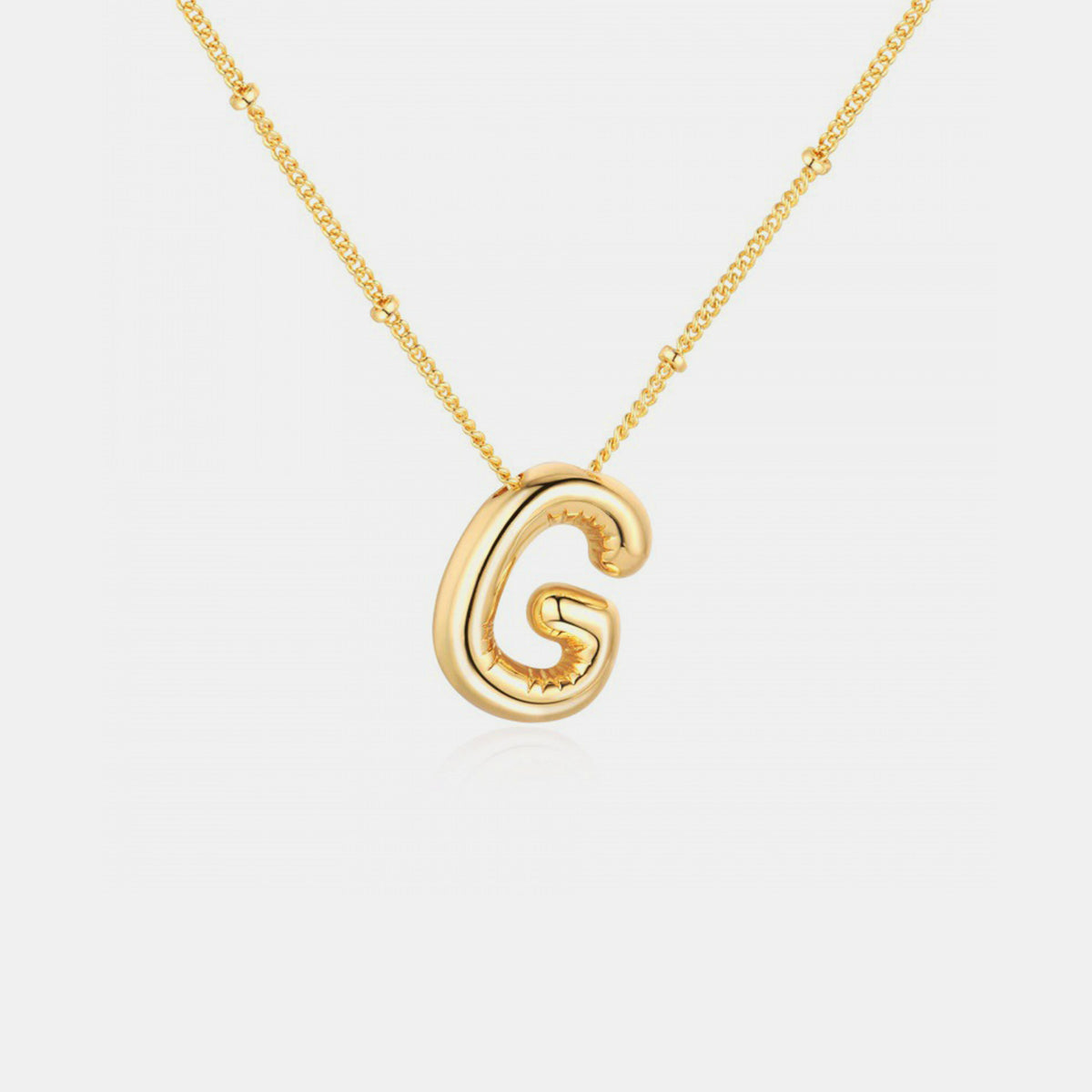 (A-J) What’s My Name Gold-Plated Bubble Initial Necklace