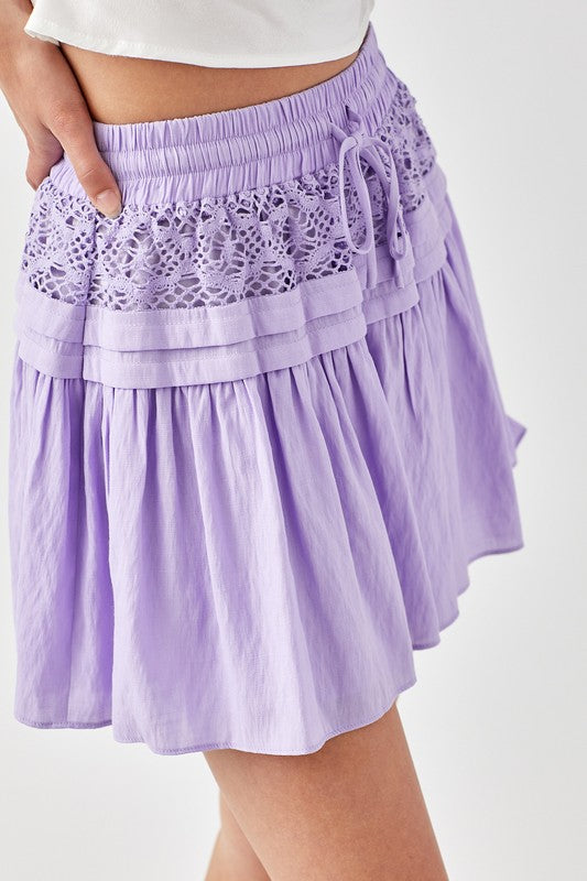 Being Benevolent Trim Lace with Folded Detail Skirt (Multiple Colors) - BP