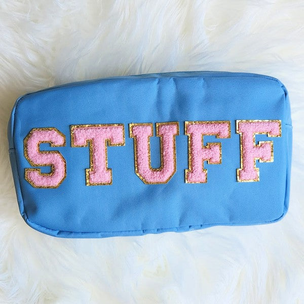 Hold My Thangs Varsity Letter Patch Makeup Bag Glam Stuff (Multiple Options)