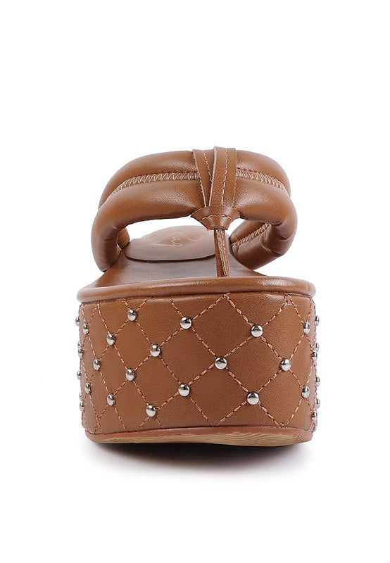 Cupcake Quilted Rhinestone Platform Sandals