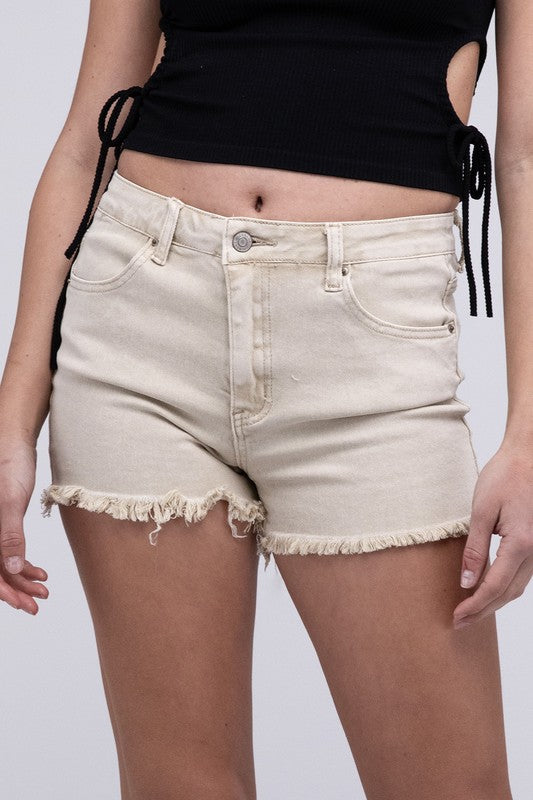 Acid Washed Frayed Cutoff Hem Shorts (MULTIPLE COLORS) - BP