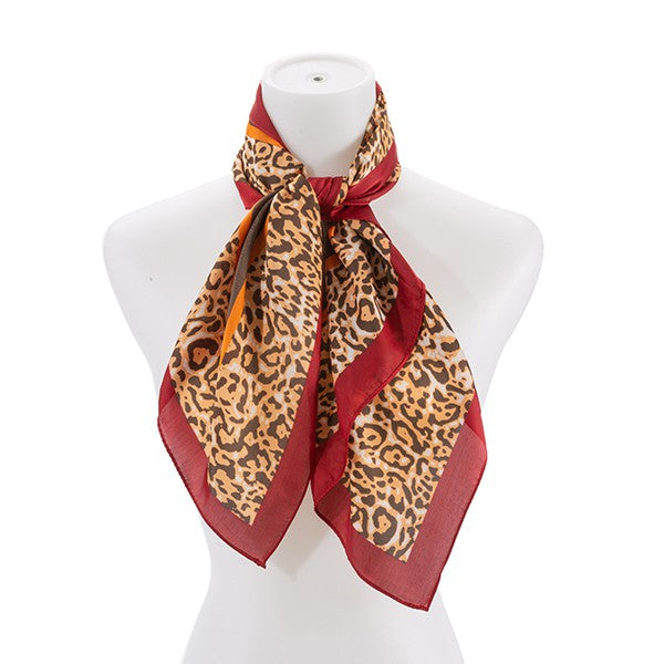 Let Your Lion Out LEOPARD PRINT SILK FASHION SCARF (Multiple Colors)