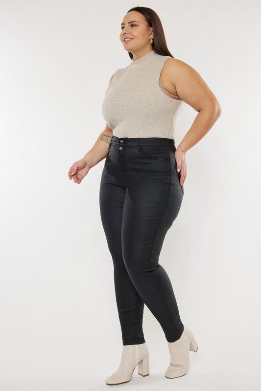 (Curvy) Vixen High Rise Coated Ankle Skinny Jeans - BP