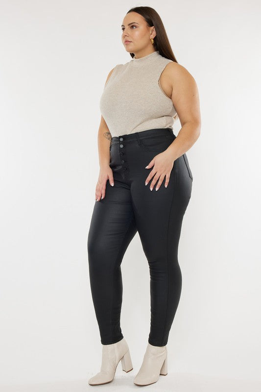 (Curvy) Vixen High Rise Coated Ankle Skinny Jeans - BP