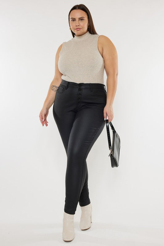 (Curvy) Vixen High Rise Coated Ankle Skinny Jeans - BP