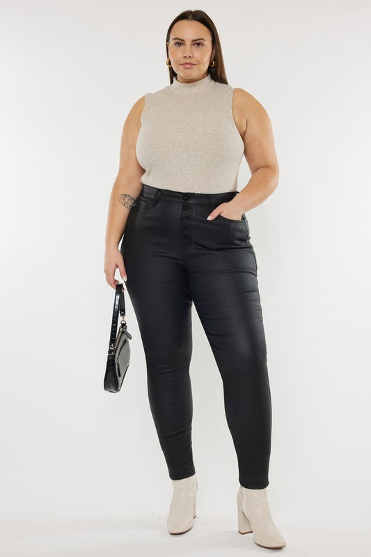 (Curvy) Vixen High Rise Coated Ankle Skinny Jeans - BP