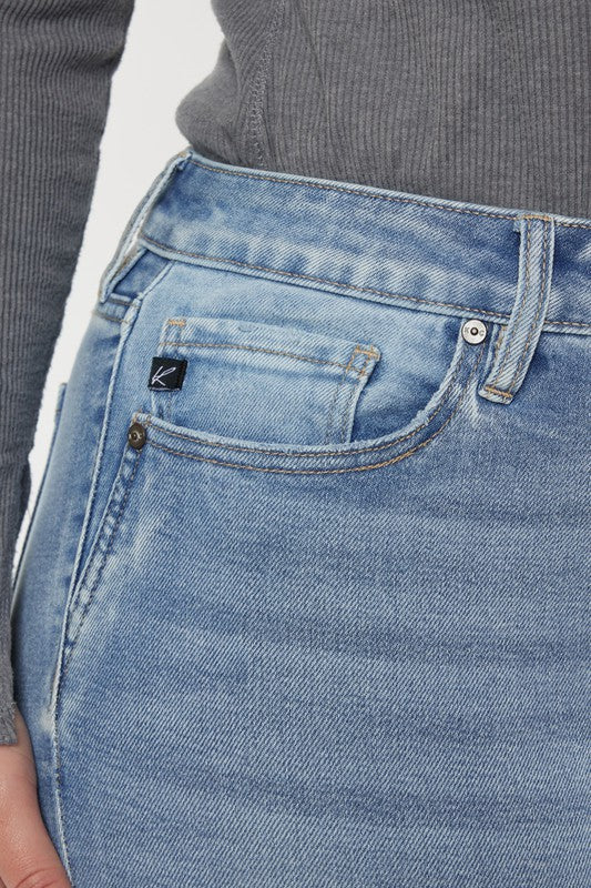 (Curvy) Jaynell Mid Rise Y2K Medium Wash Bootcut Jeans - BP