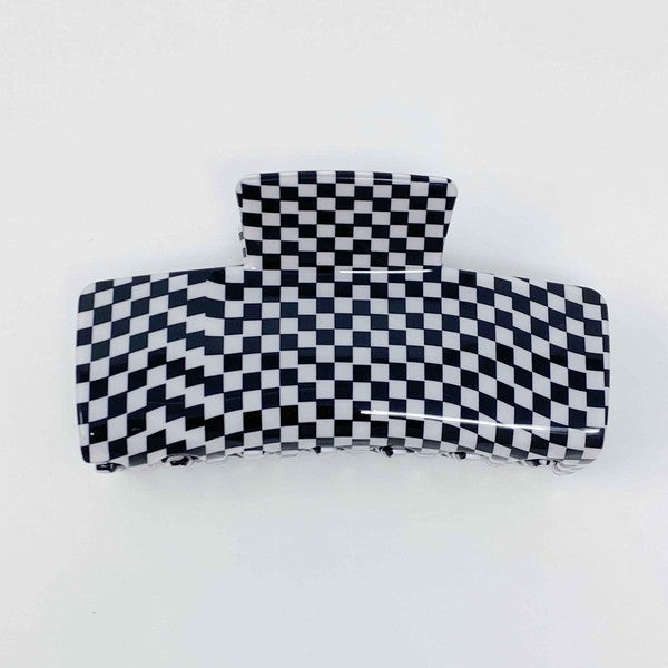 Oversized Checkered Hair Claw - BP