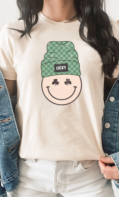 CURVY - Lucky Clover Smiley with Beanie PLUS Graphic Tee (MULTIPLE COLORS) - BP