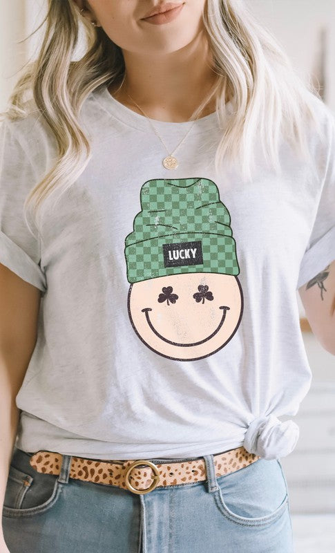 CURVY - Lucky Clover Smiley with Beanie PLUS Graphic Tee (MULTIPLE COLORS) - BP